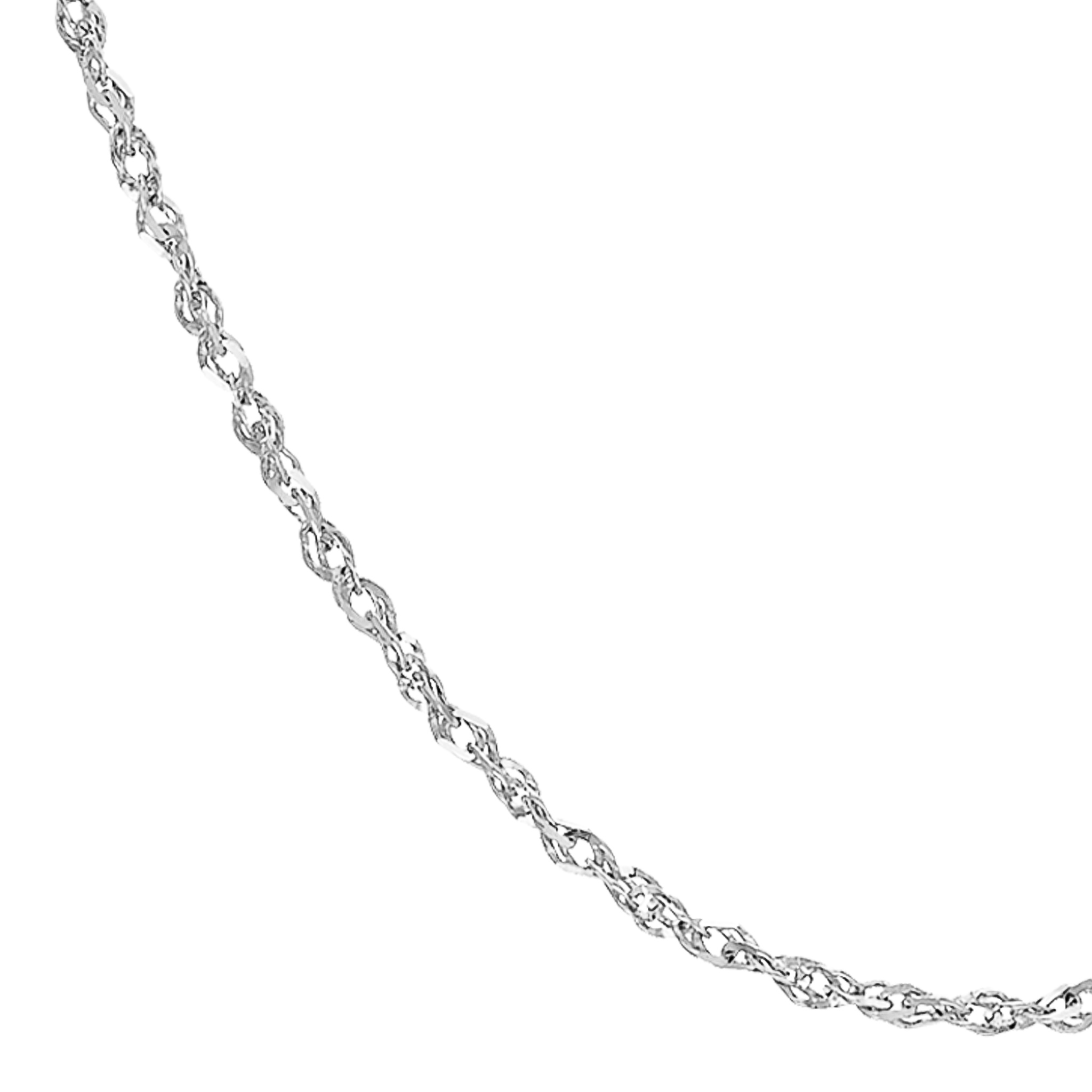 14k White Gold Singapore Chain