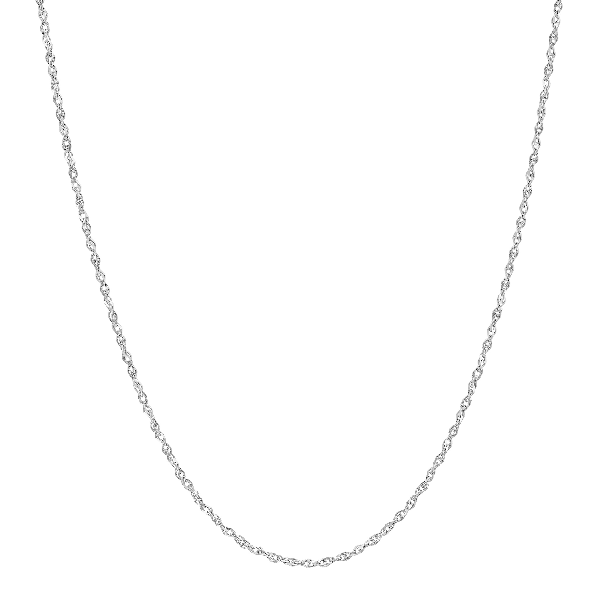 14k White Gold Singapore Chain