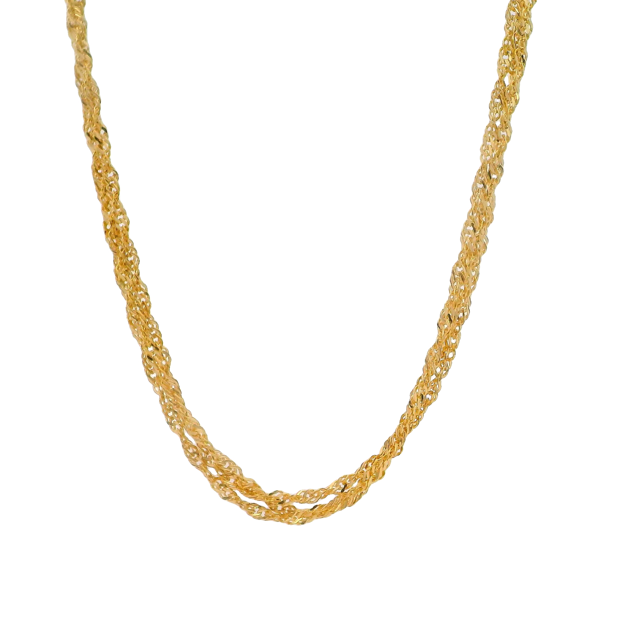 18k Yellow Gold Rope Chain Necklace