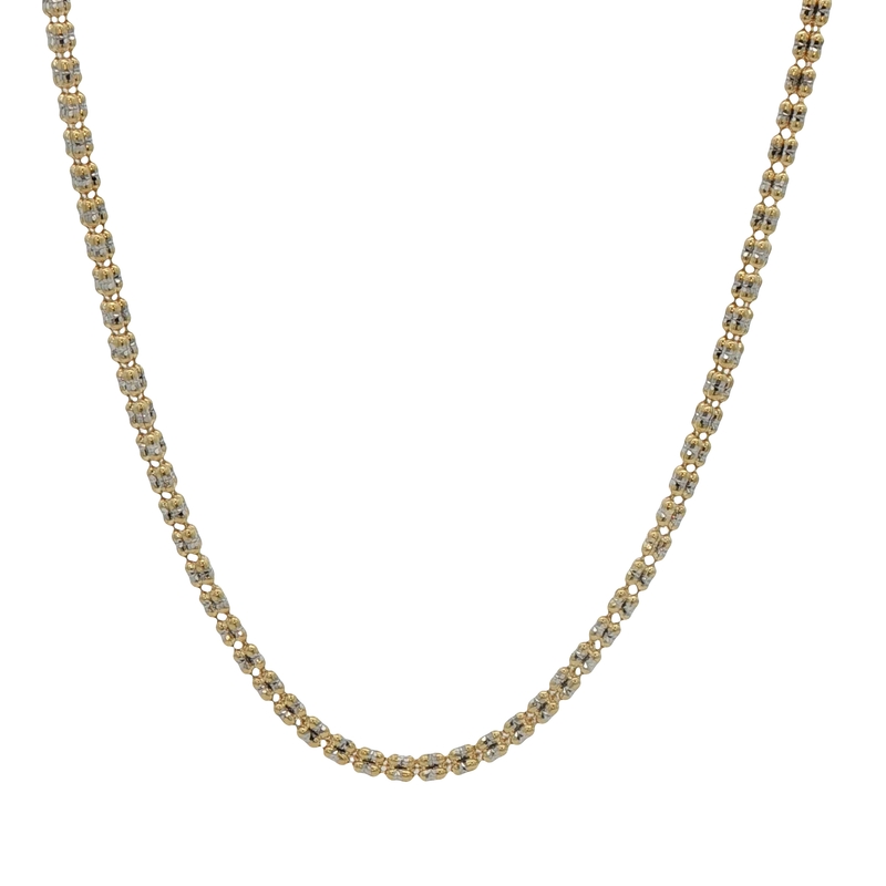 14k Two Toned Diamond Cut Chain