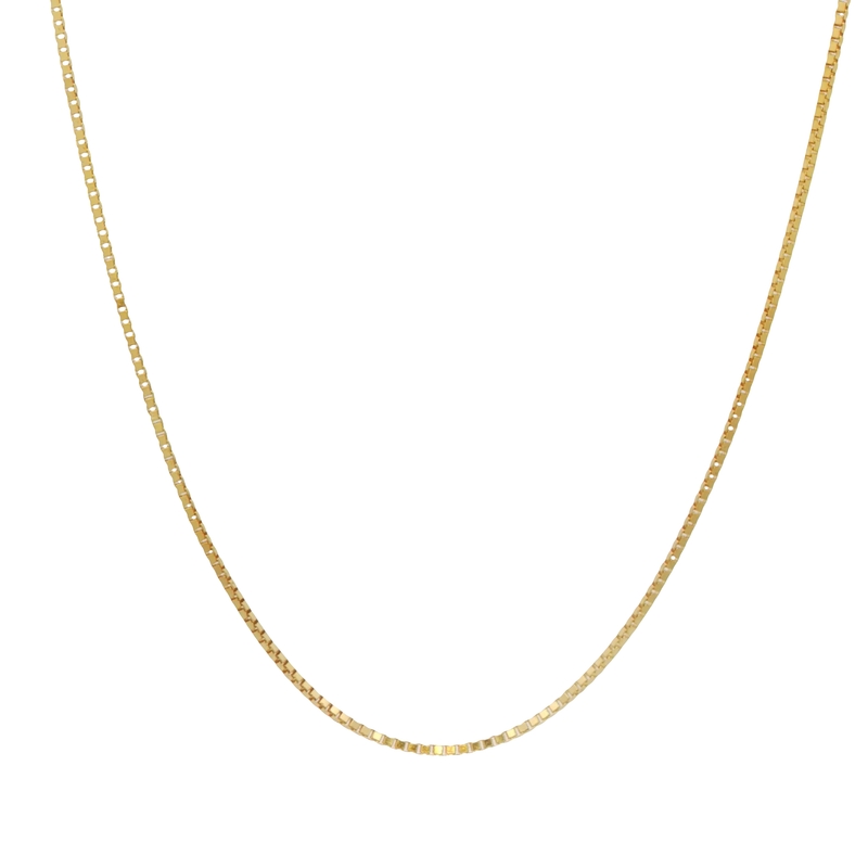 Yellow 14 Karat Box Chain Length 18