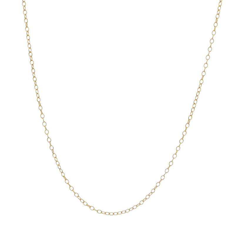 Yellow 14 Karat Cable Link Chain Length 18