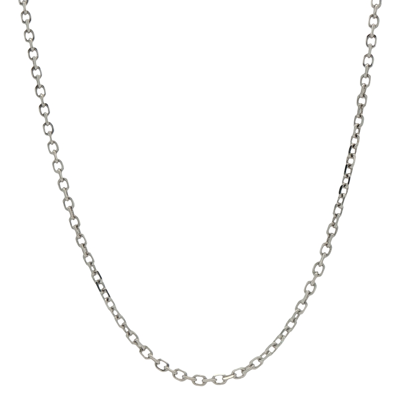 14k White Gold Diamond Cut Cable Chain