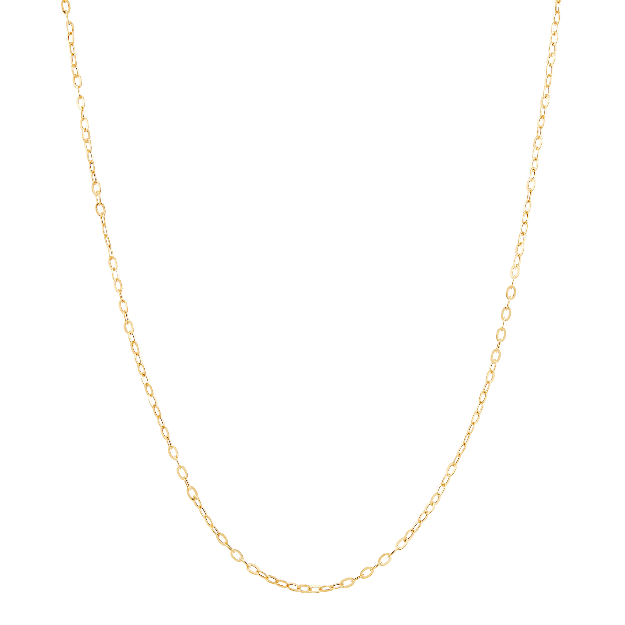 14k Yellow Gold Flat Rolo Chain