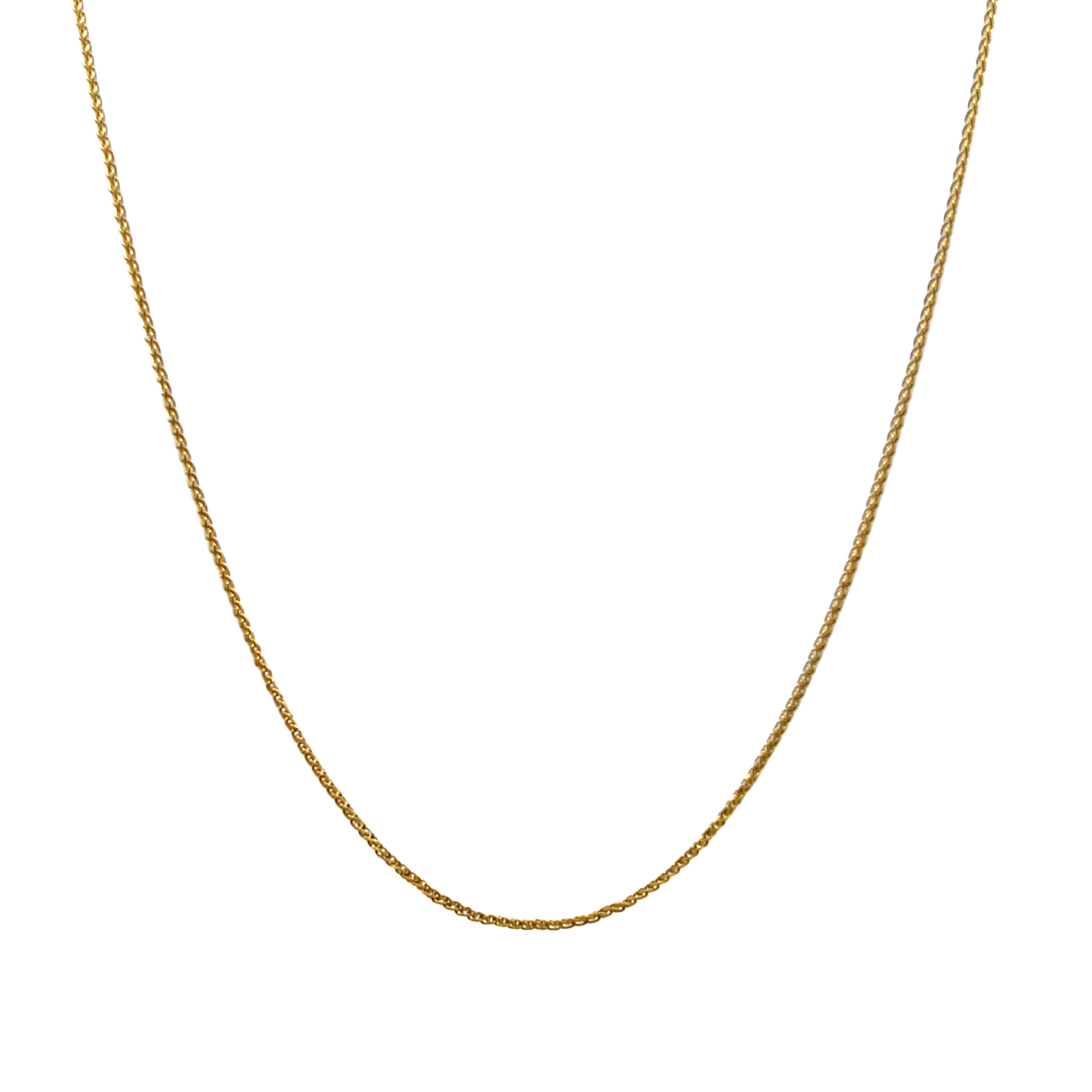 14k Yellow Gold Wheat Link Chain