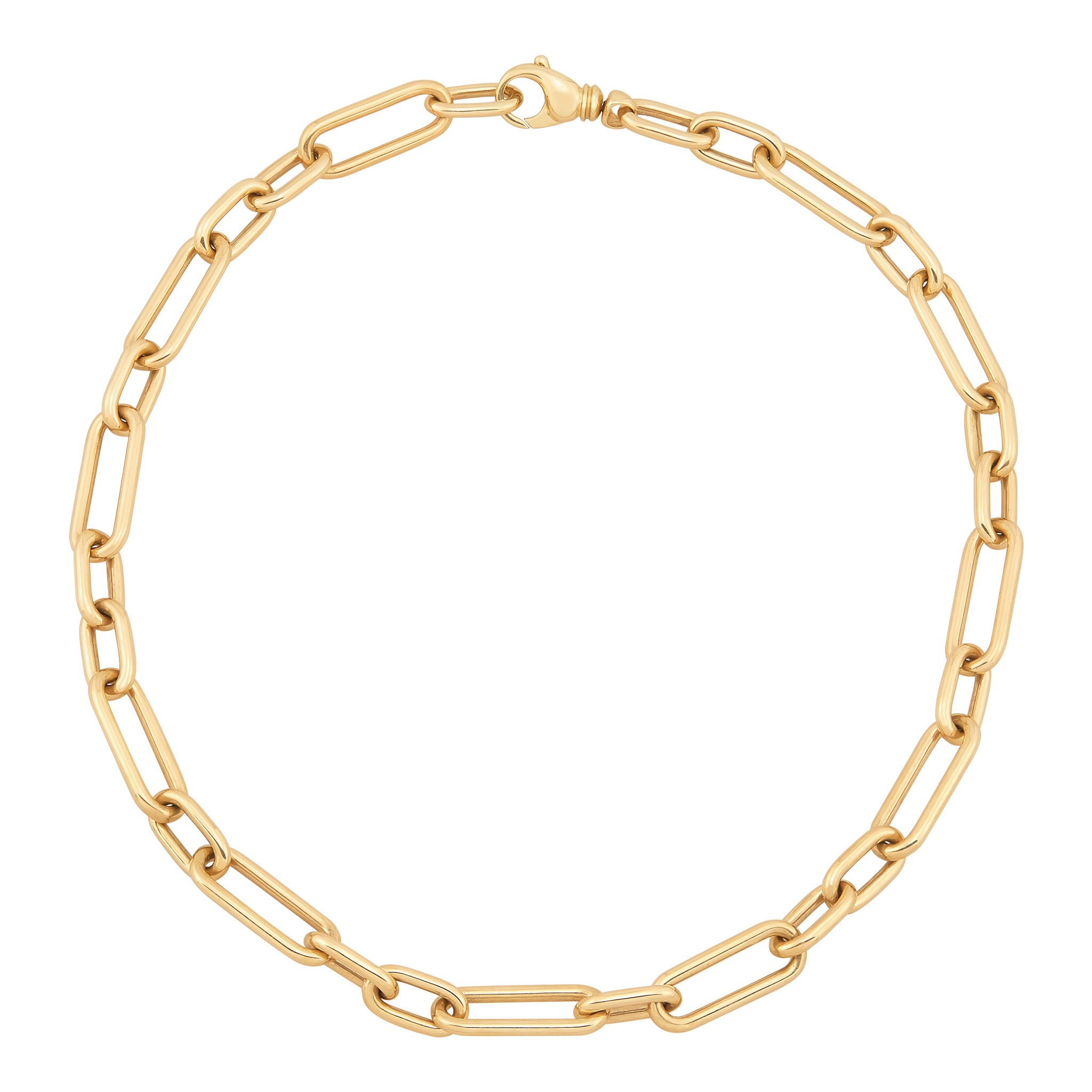 14k Yellow Gold Paperclip Chain Necklace