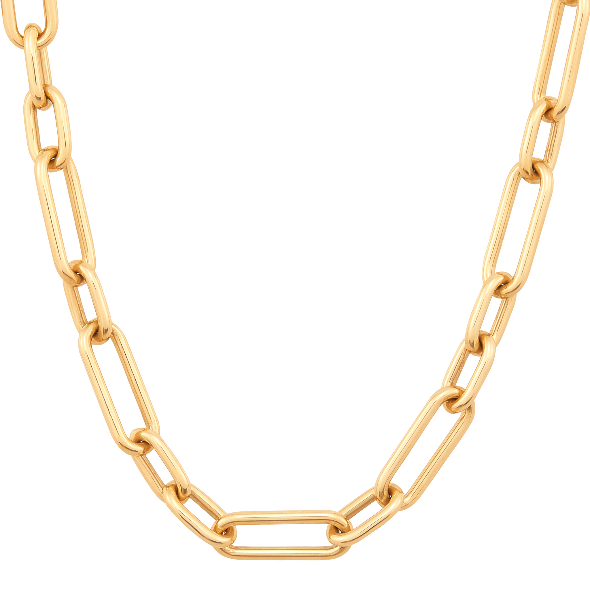 14k Yellow Gold Paperclip Chain Necklace
