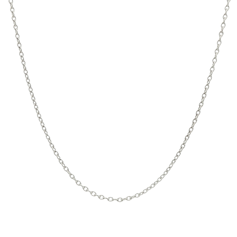 14k White Gold Cable Chain