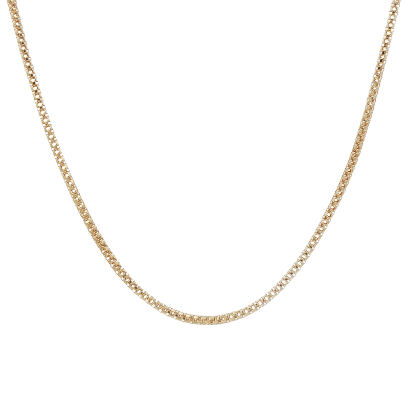 14k Yellow Gold Rounded Box Chain