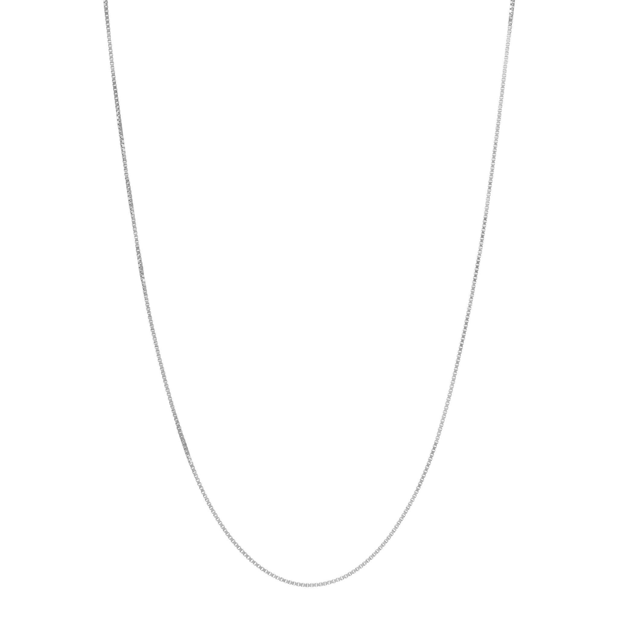 14k White Gold Box Chain