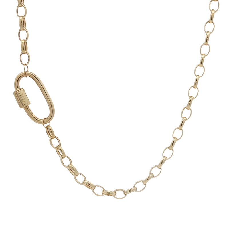 14k Yellow Gold Oval Link Necklace