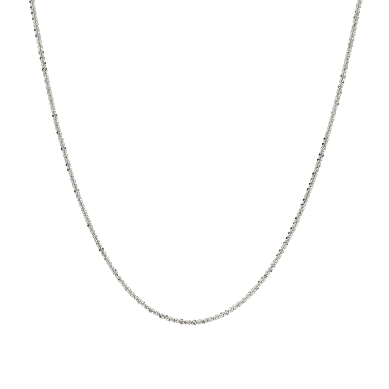 14k White Gold Textured Chain
