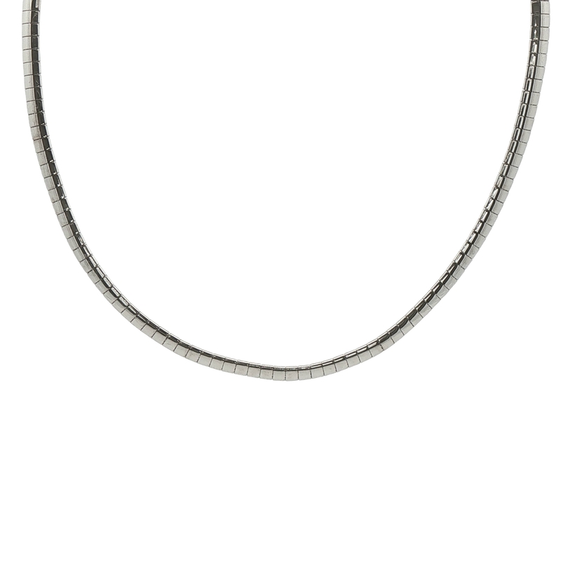 14k White Gold Omega Necklace