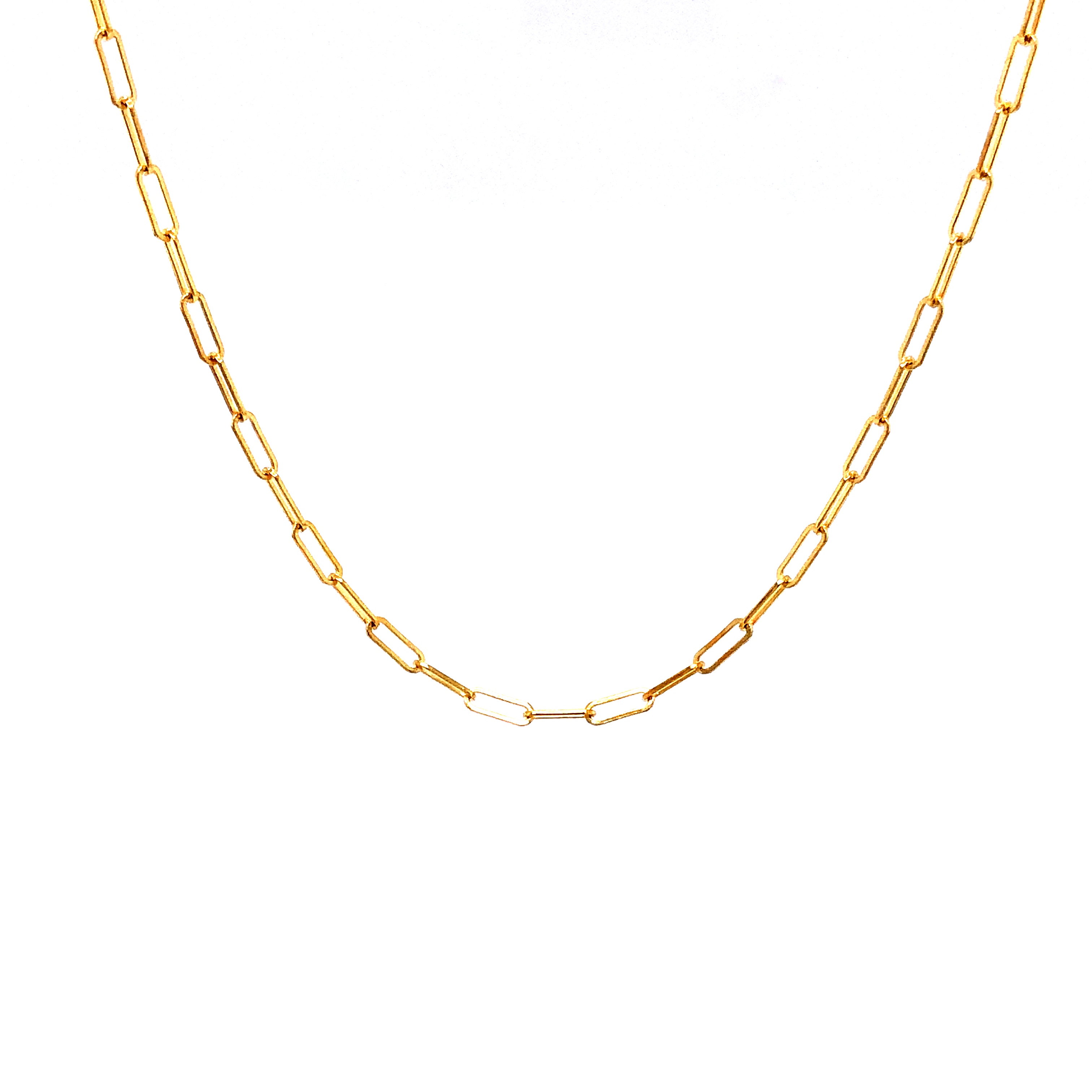 14k Yellow Gold Paperclip Necklace