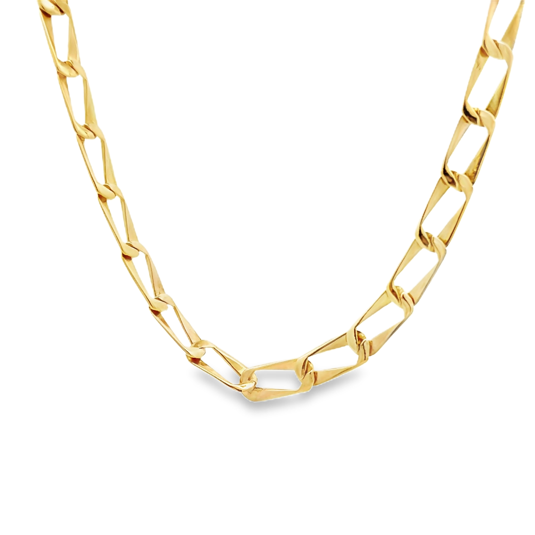 14 Karat Yellow Gold Long & Short Link Necklace Length 20