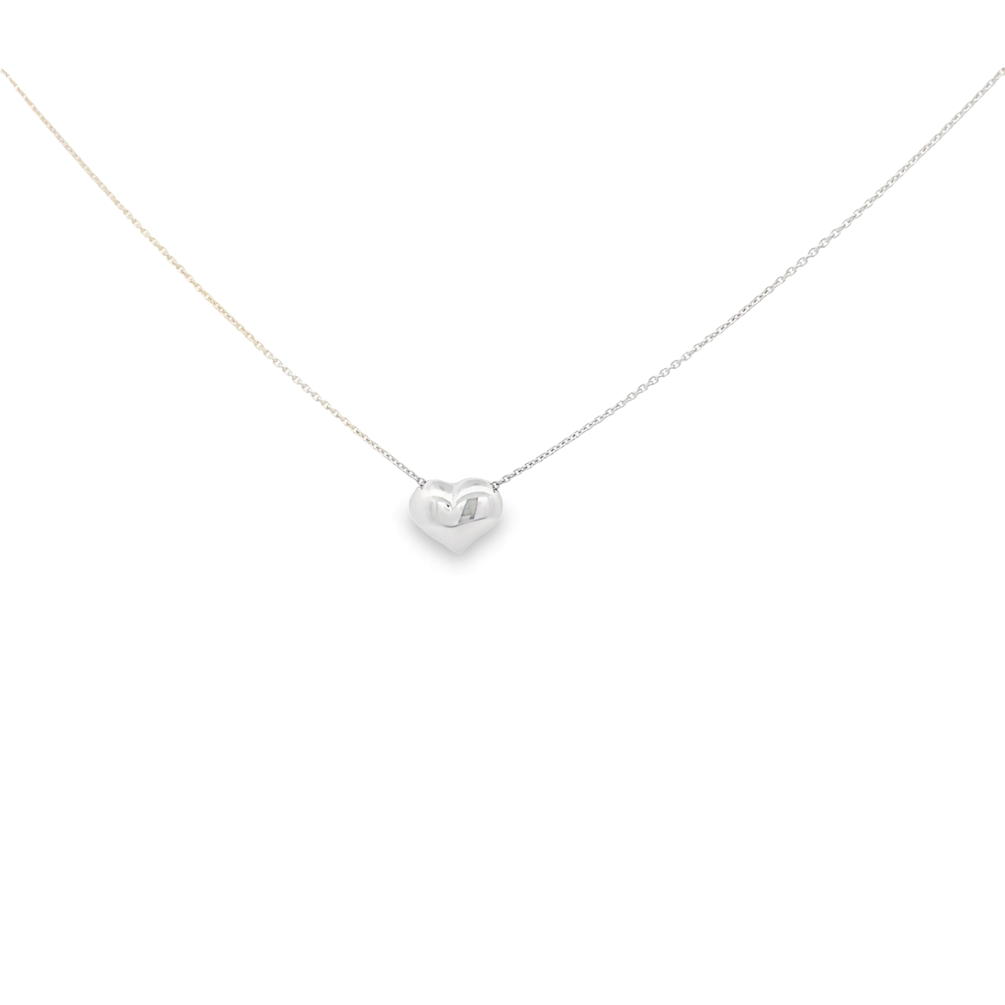14k White Gold Heart Necklace