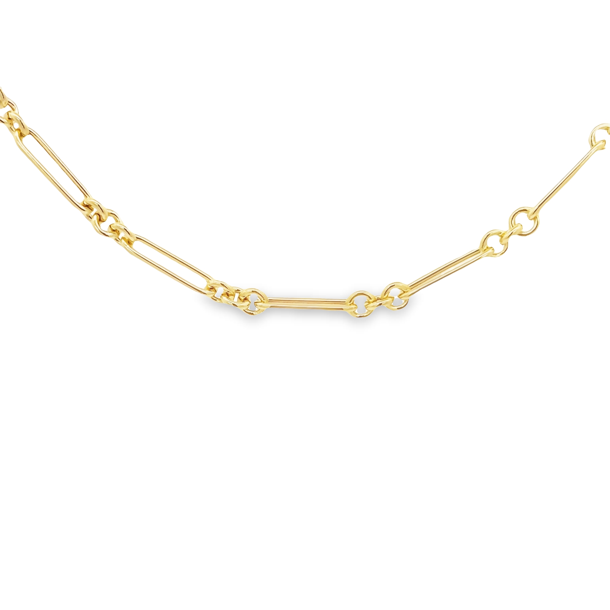 14 Karat Yellow Gold Fancy Paperclip Chain