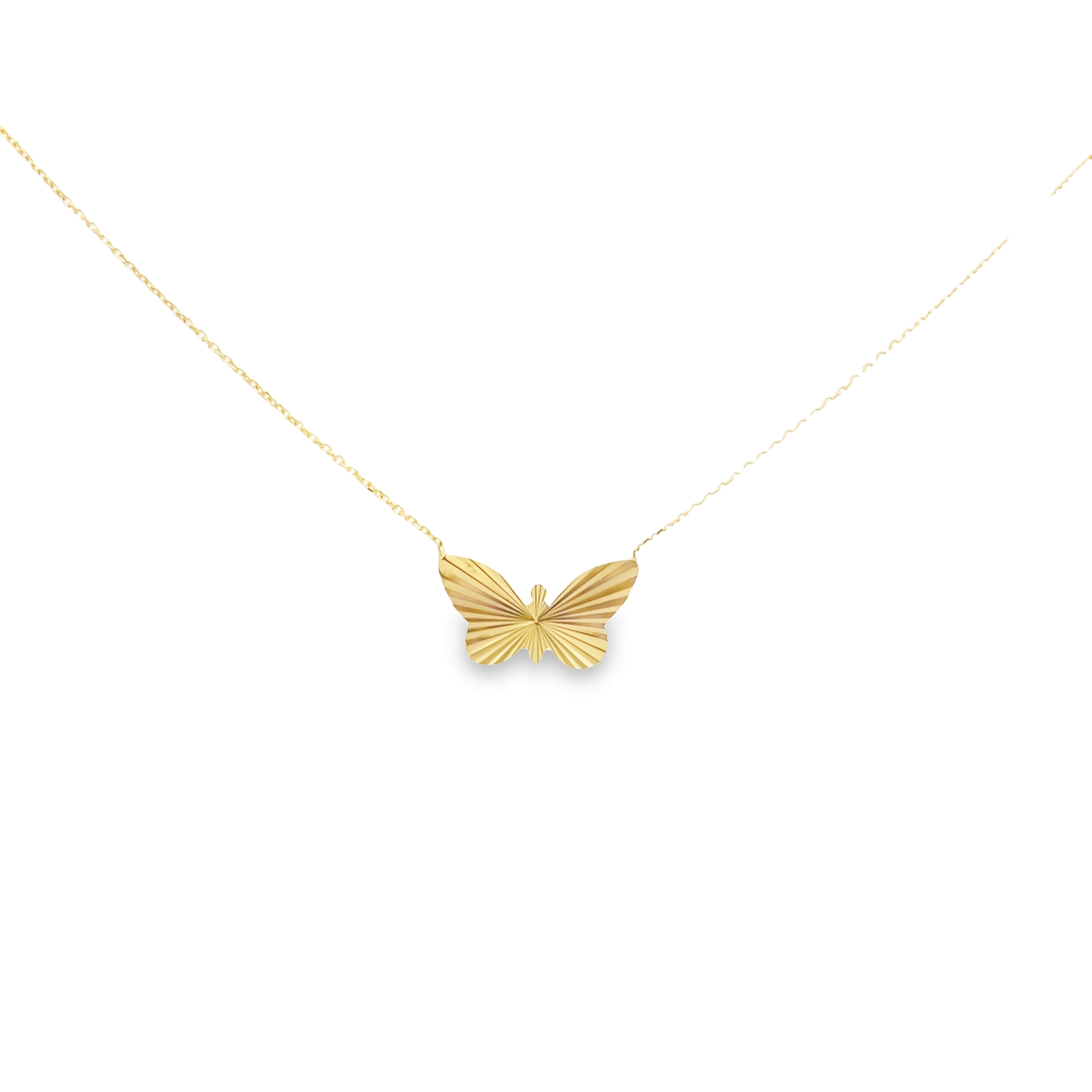 14k Yellow Gold Butterfly Necklace