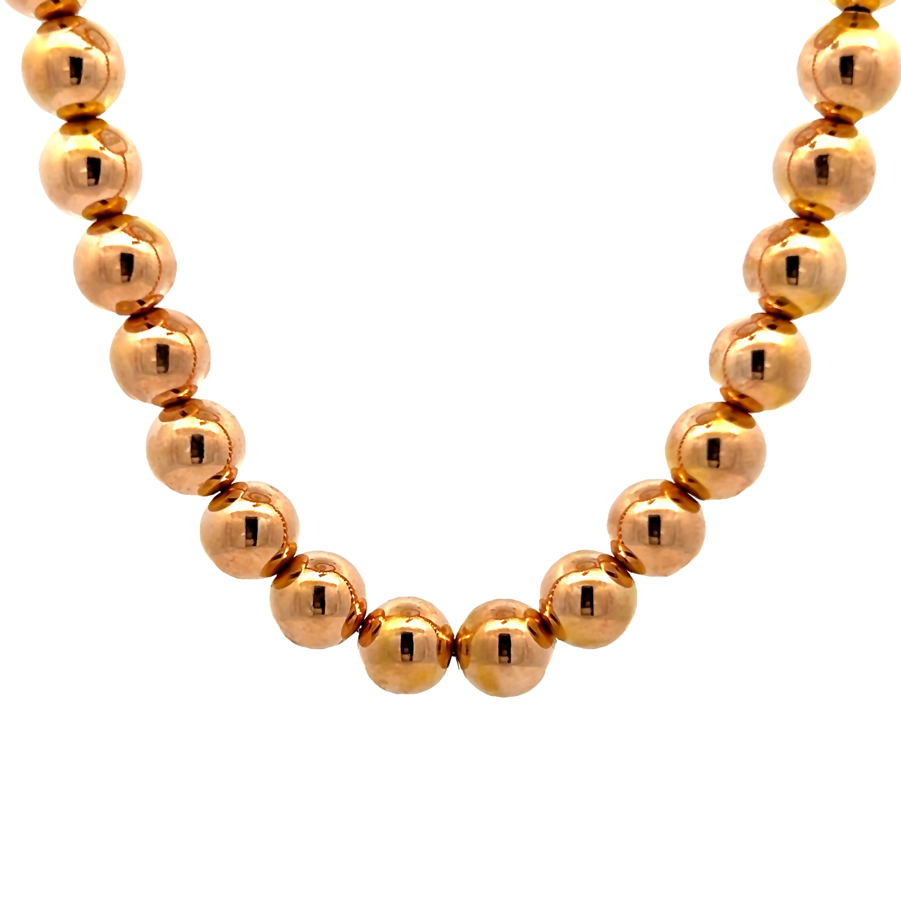 14k Rose Gold Bead Necklace