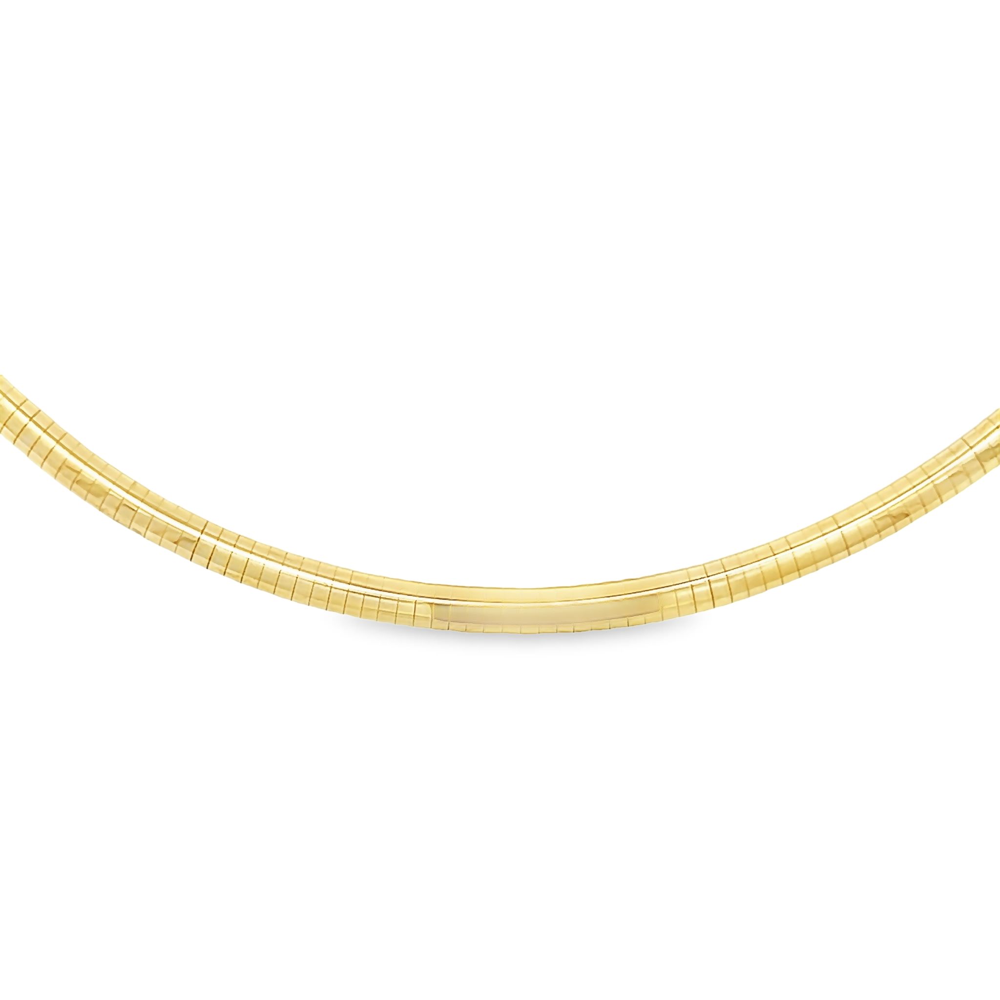 14k Yellow Gold Domed Omega Necklace