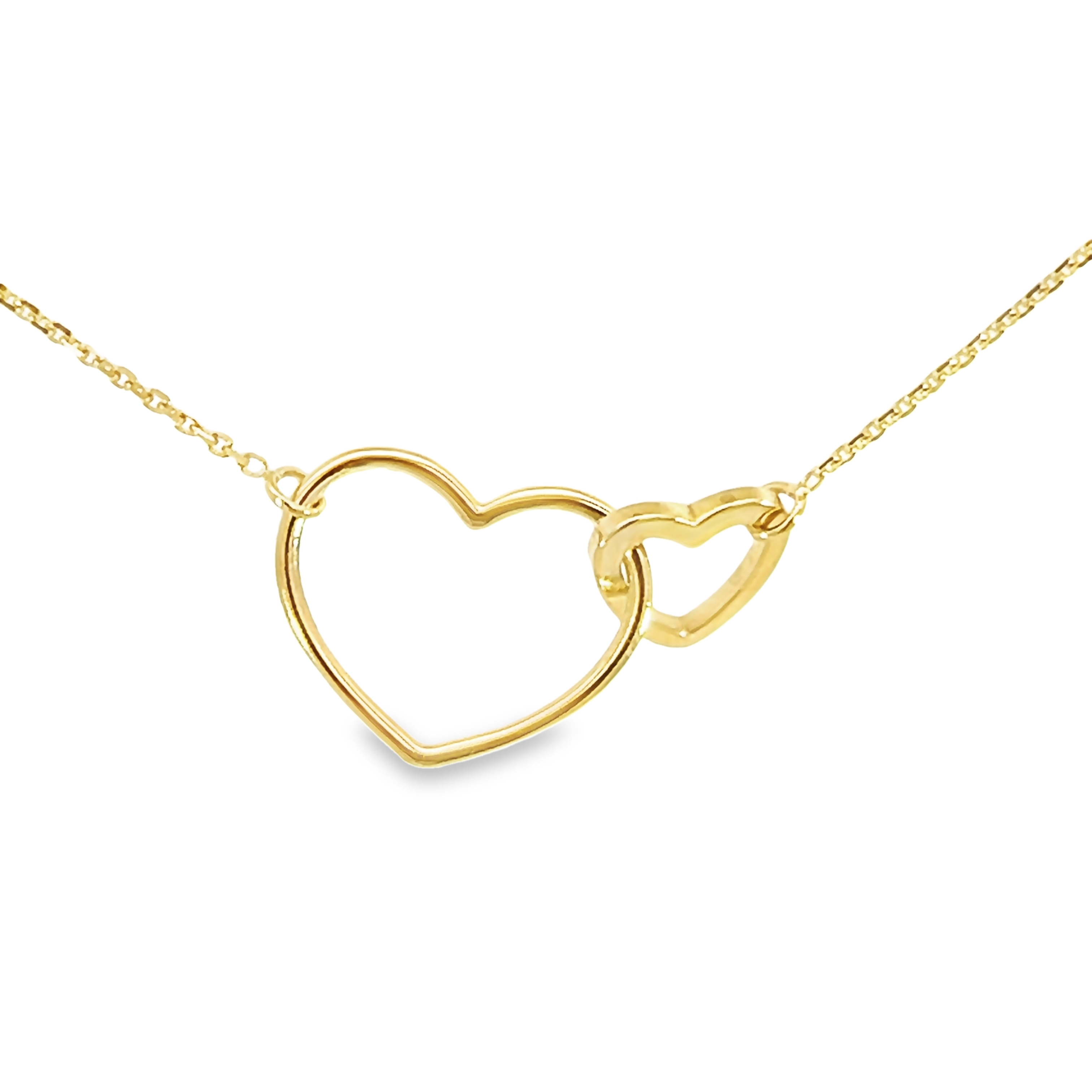 14k Yellow Gold Interwoven Heart Necklace