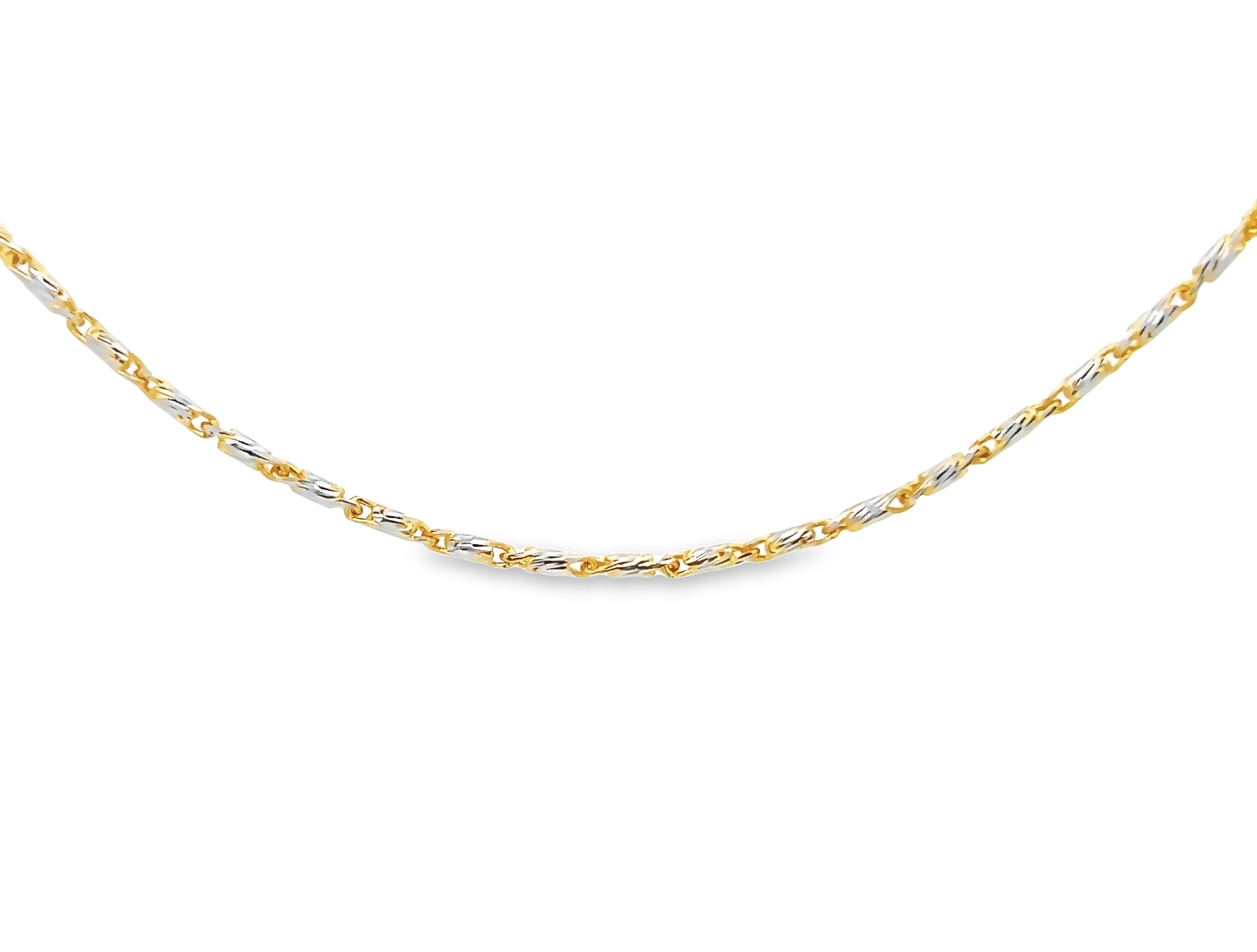 14k Two-toned Fancy Link Necklace