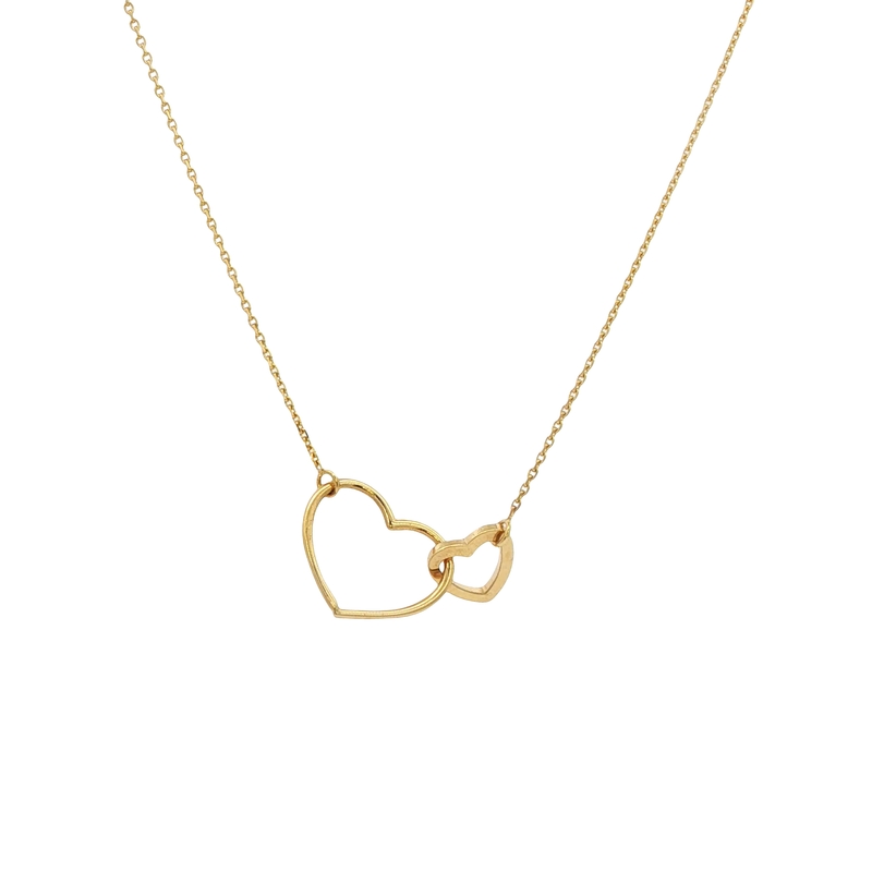 14k Yellow Gold Interwoven Heart Necklace