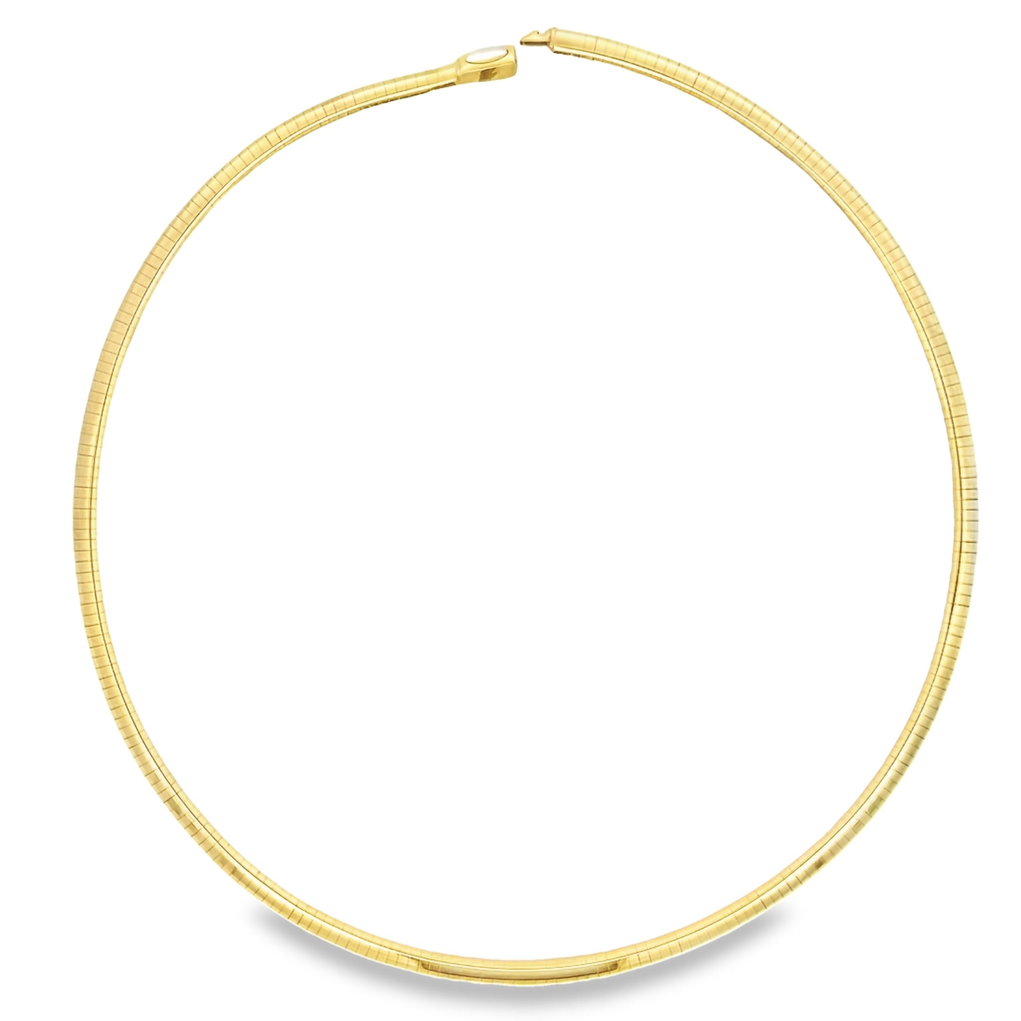 14k Yellow Gold Domed Omega Necklace