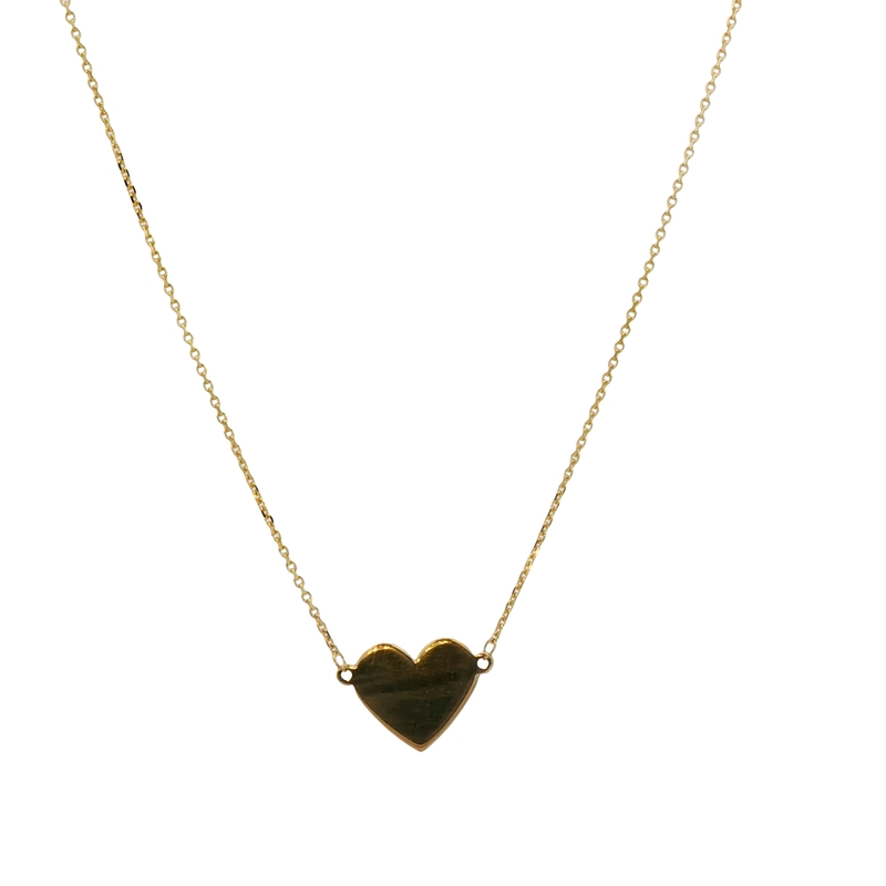 14k Yellow Gold Heart Necklace