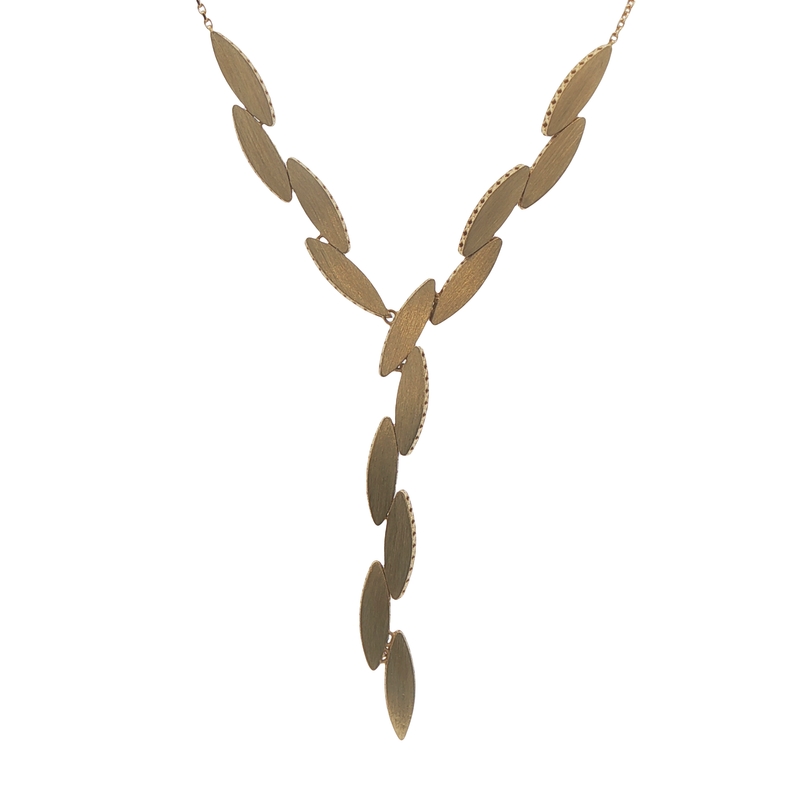 14k Yellow Gold Reversible Lariat Necklace
