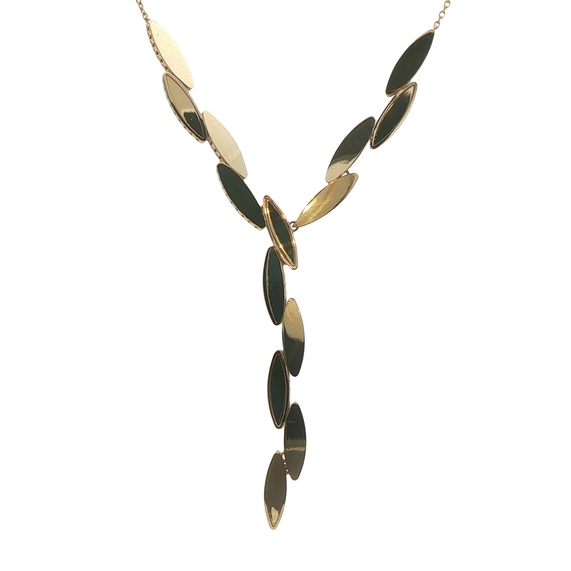 14k Yellow Gold Reversible Lariat Necklace