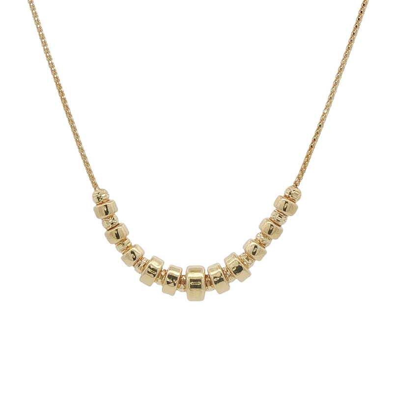 14k Yellow Gold Graduated Rondelle Necklace