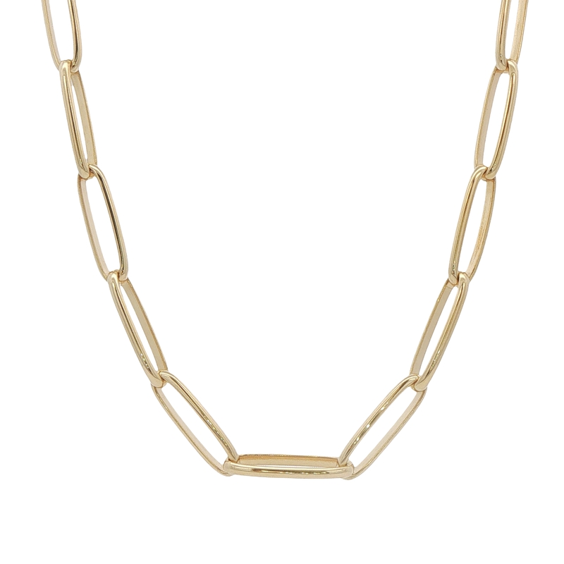 14k Yellow Gold Paperclip Chain