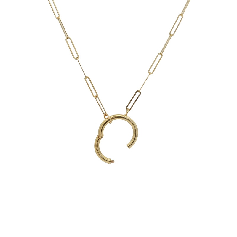 14k Yellow Gold Paperclip Necklace