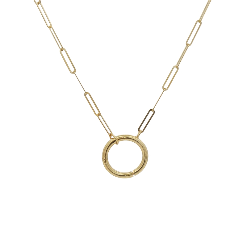 14k Yellow Gold Paperclip Necklace