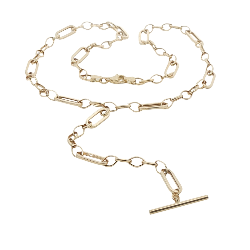 14k Yellow Gold Lariat Chain Necklace
