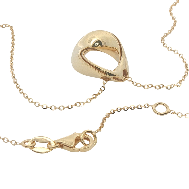 14k Yellow Gold Loop Twist Pendant Necklace