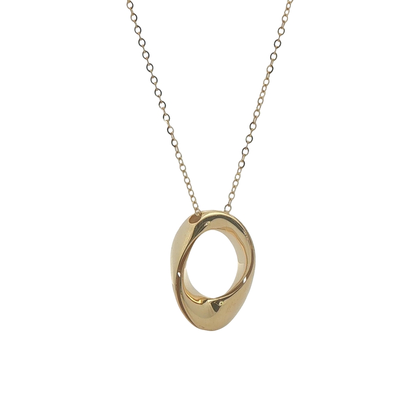 14k Yellow Gold Loop Twist Pendant Necklace