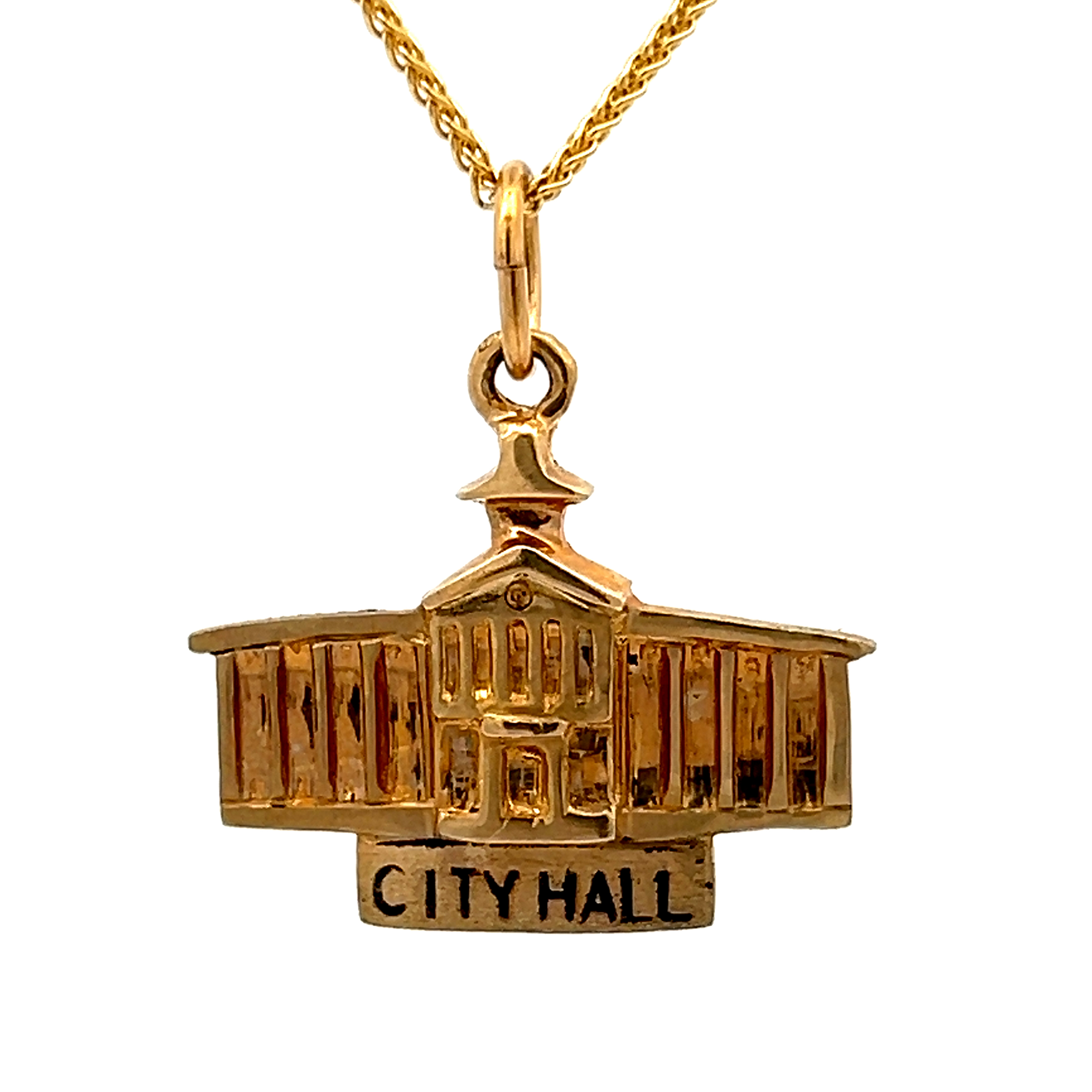 14k Yellow Gold Frederick City Hall Charm