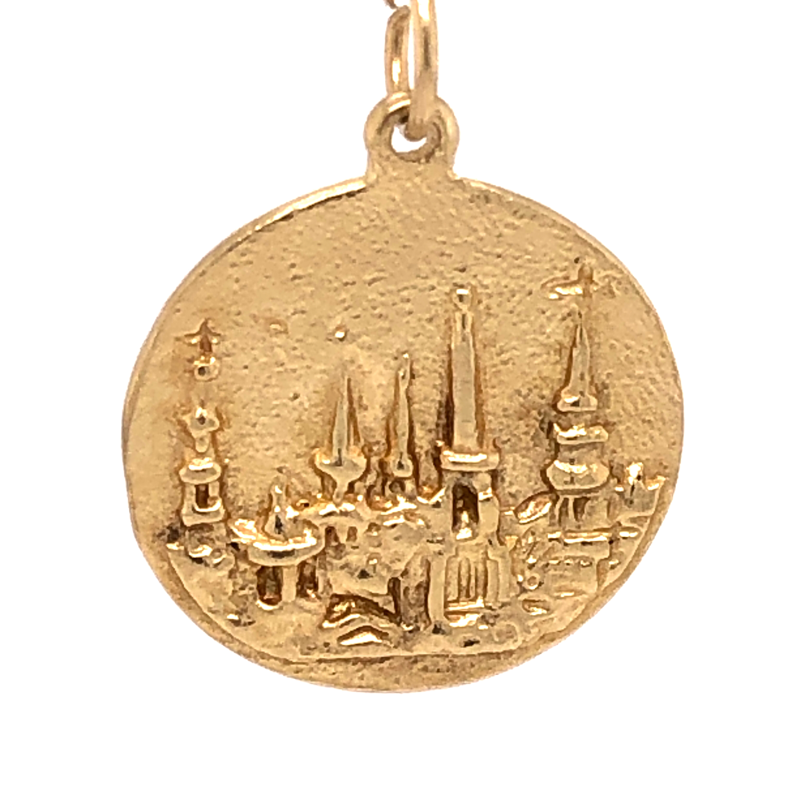 14k Yellow Gold Clustered Spires Charm