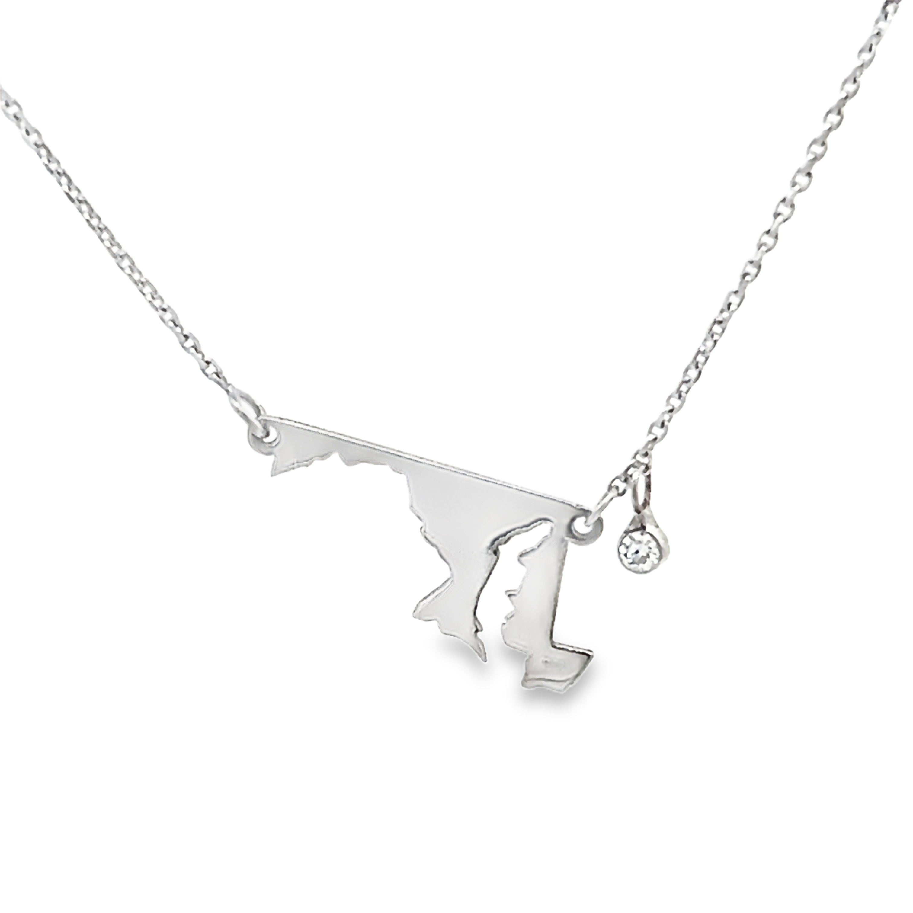White 14 Karat Statement Charm Length 18