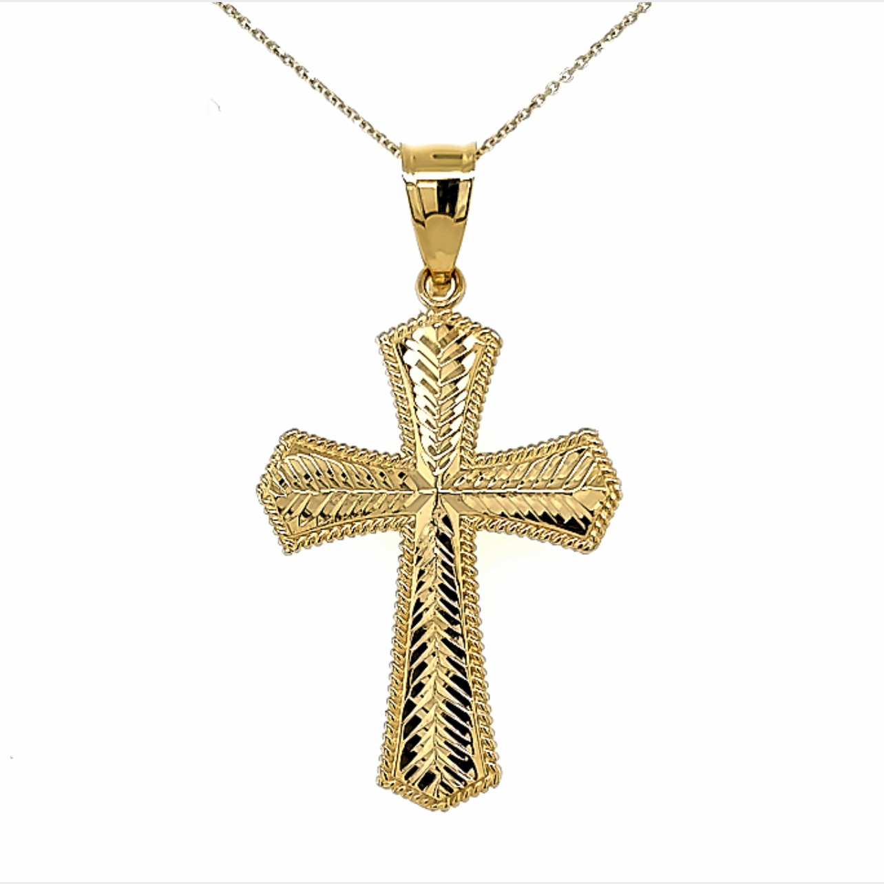 Yellow 14 Karat Cross Length 18