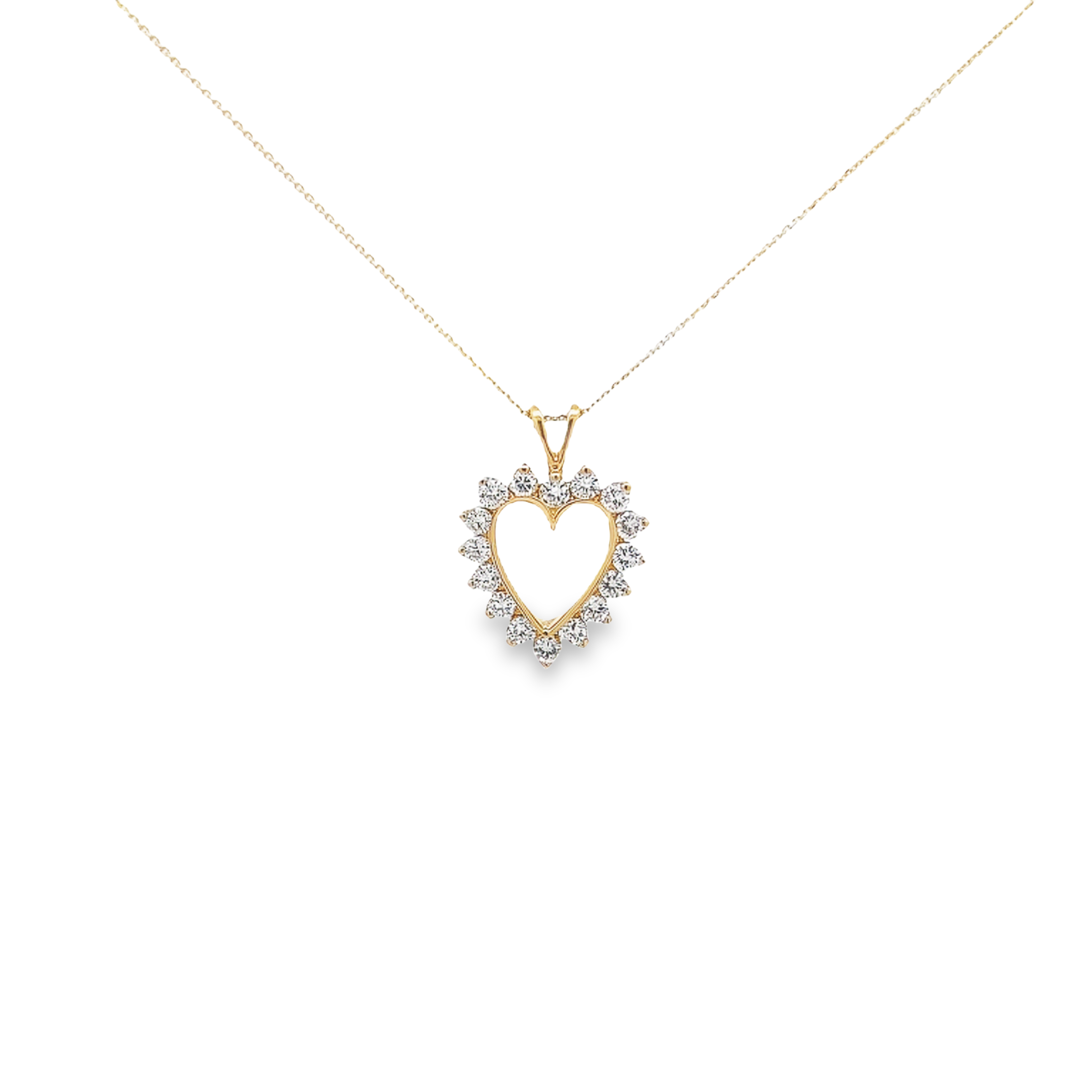 14k Yellow Gold Heart Charm Necklace