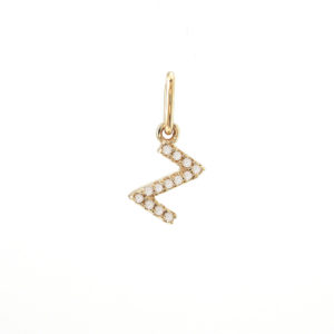 14 Karat yellow gold Z charm with 13=0.04Tw Single Cut J I Diamonds