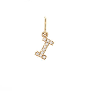 14 Karat yellow gold I charm with 10=0.03Tw Single Cut J I Diamonds