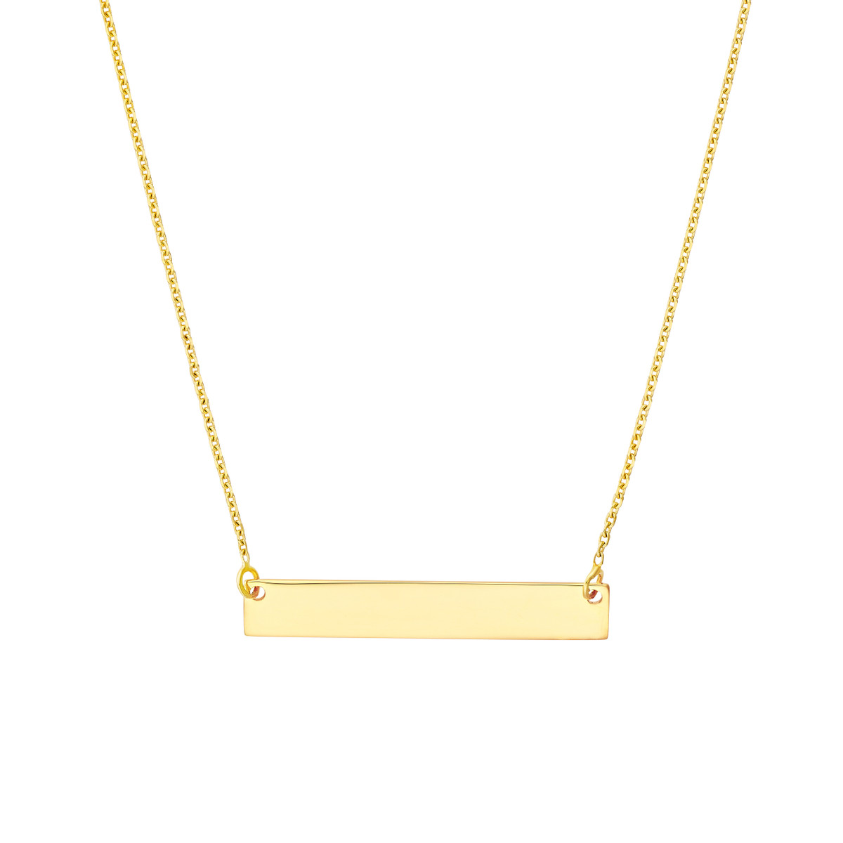14 karat yellow gold mini bar  necklace