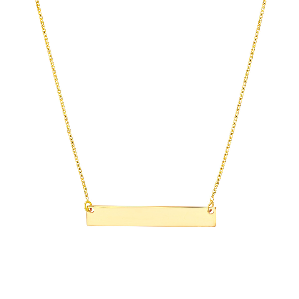 14k Yellow Gold Bar Necklace