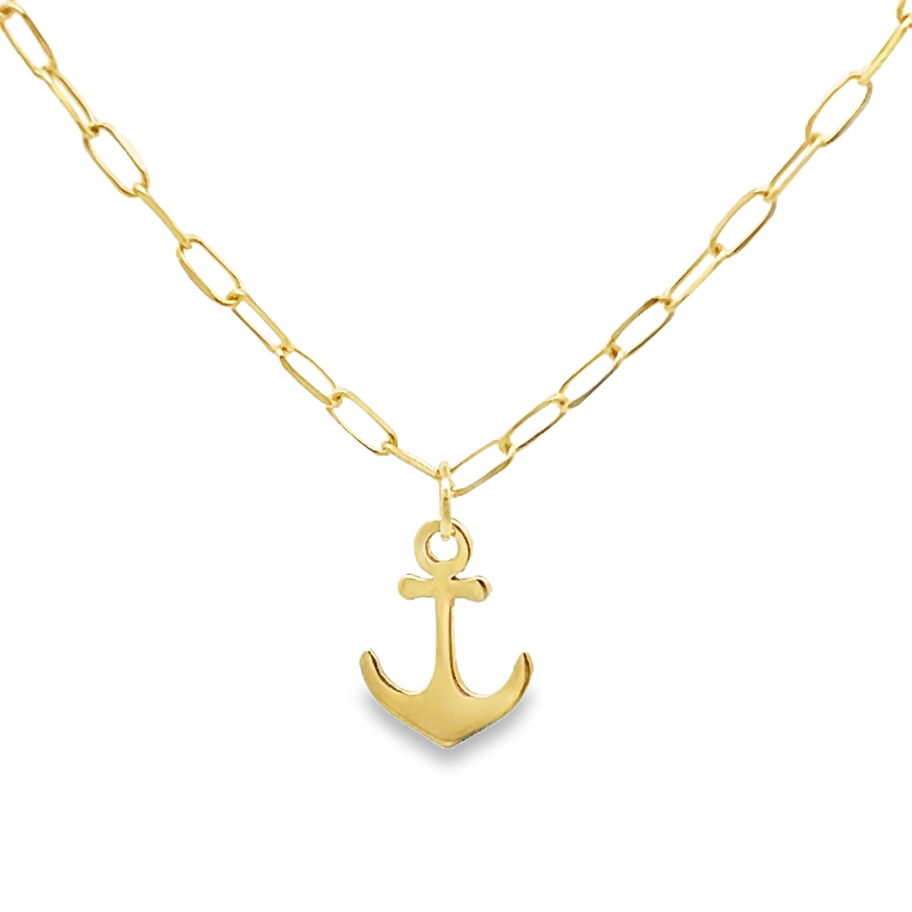 14k Yellow Gold Anchor Necklace