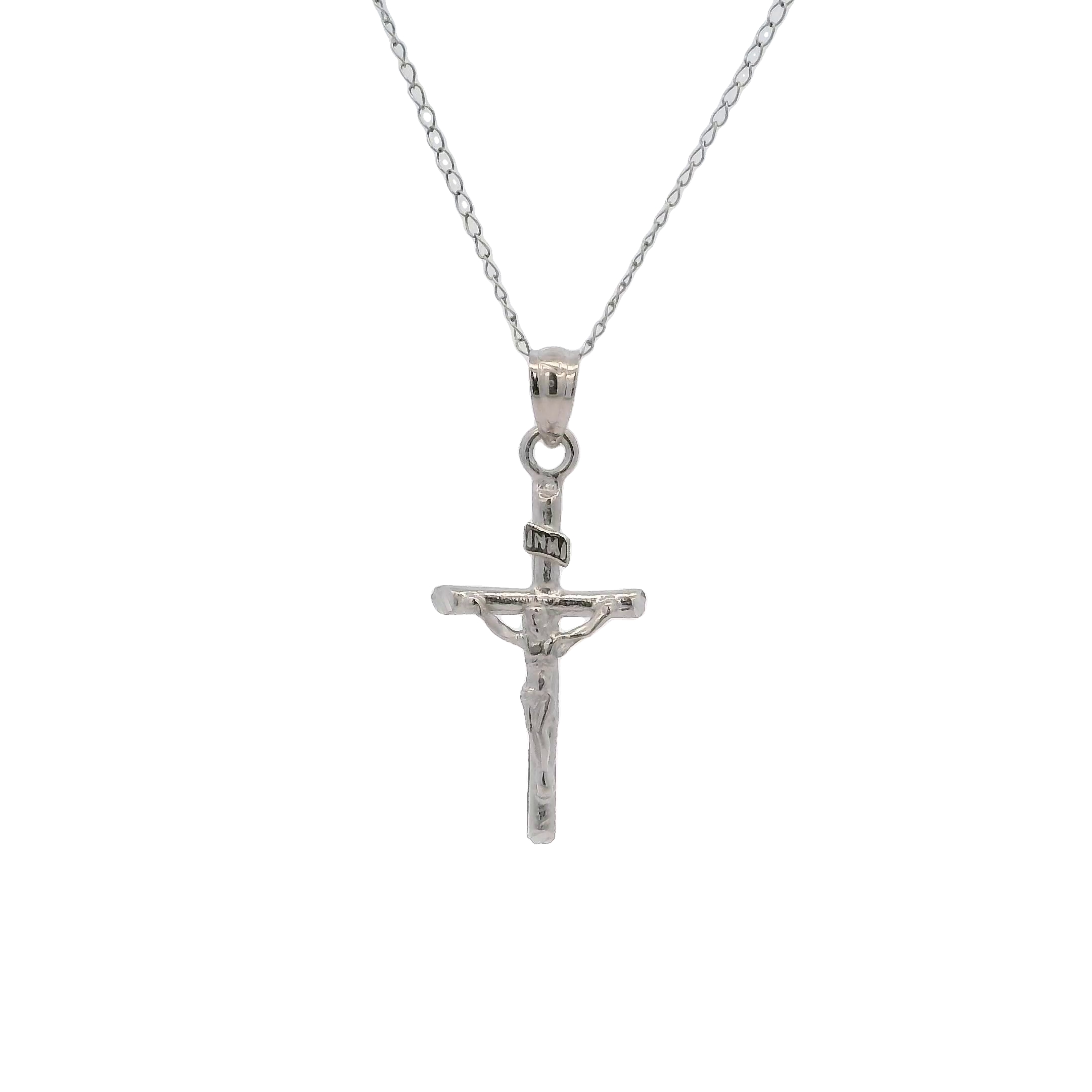 14k White Gold Cross Pendant
