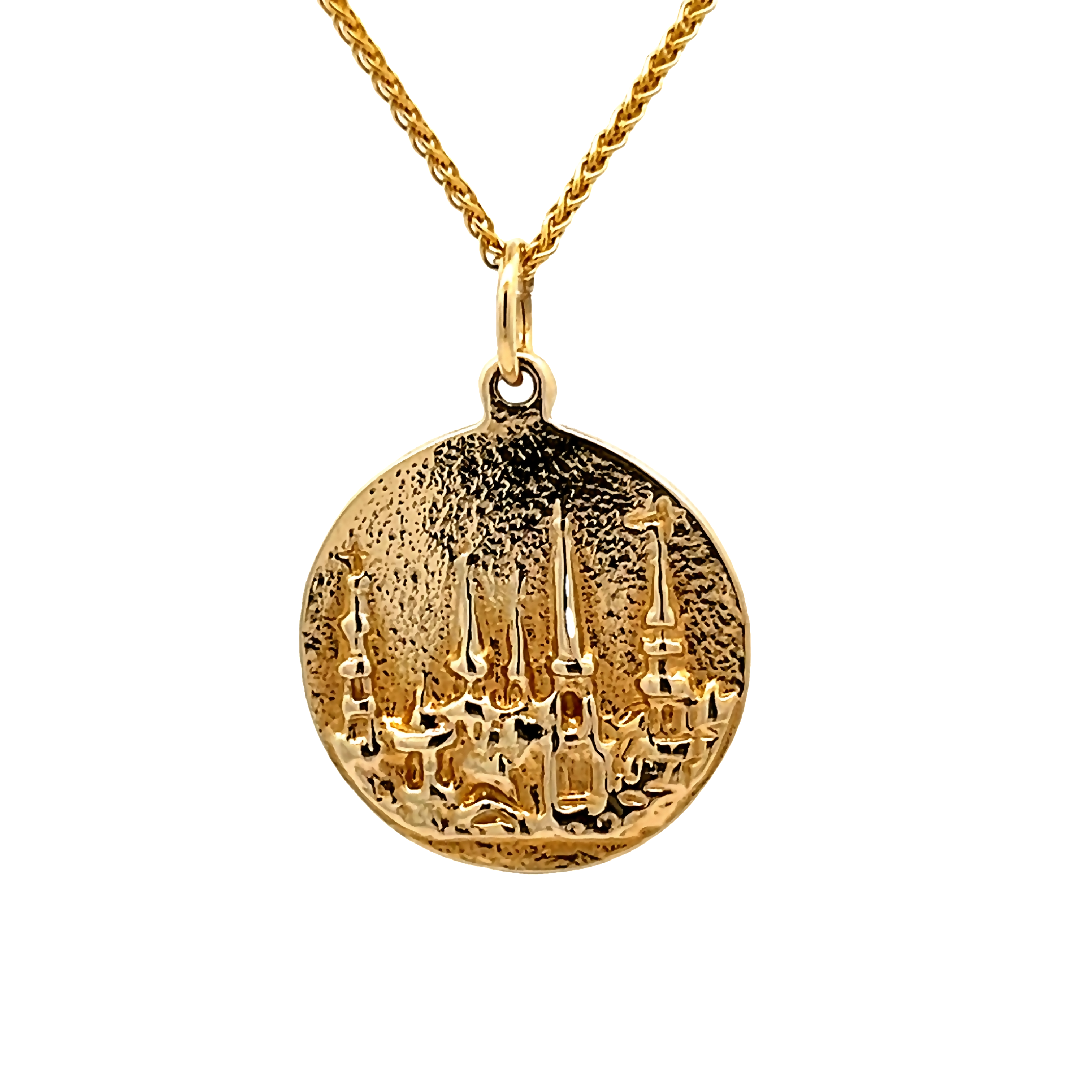 14k Yellow Gold Clustered Spires Charm